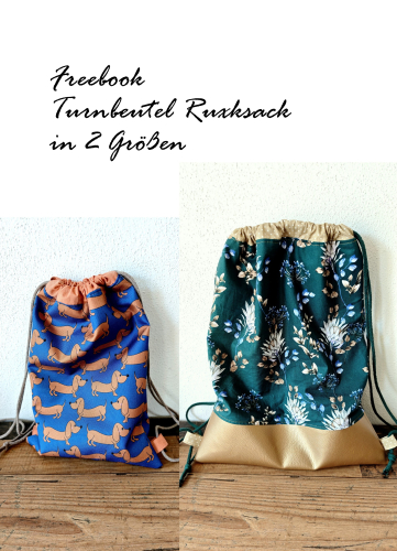 Anleitung  & Freebook - Turnbeutel Rucksack in 2 Größen